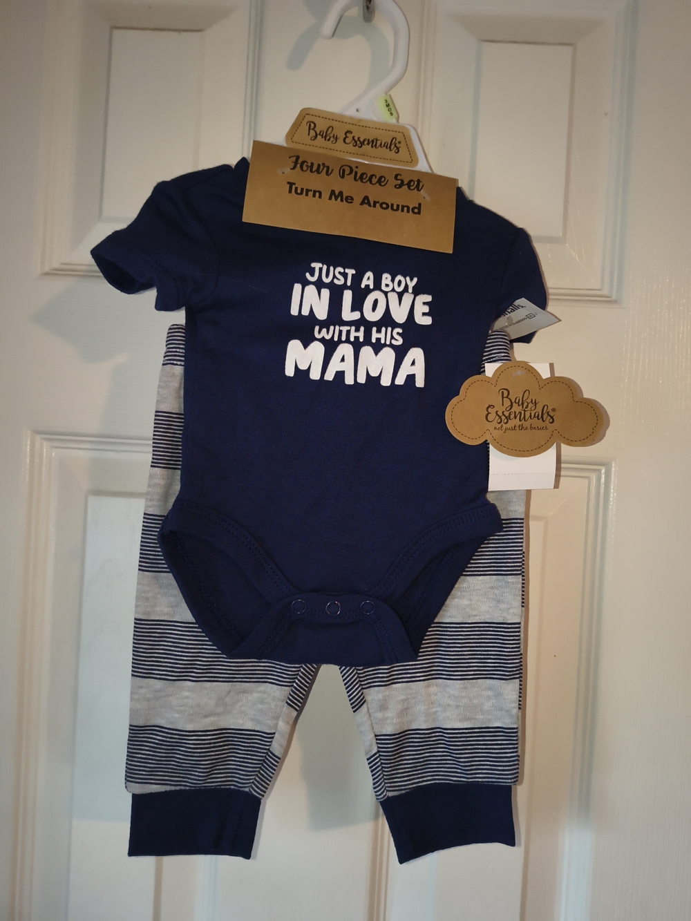 Baby Essentials Navy Blue 'Just a Boy in Love With His Mama' 4-Piece Set